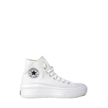 Sneakers by Converse for women in cotton white features an opulent silhouette from the Women's High-Top Cotton Sneakers collection, showcasing a signature high-top style with an opulent finish.