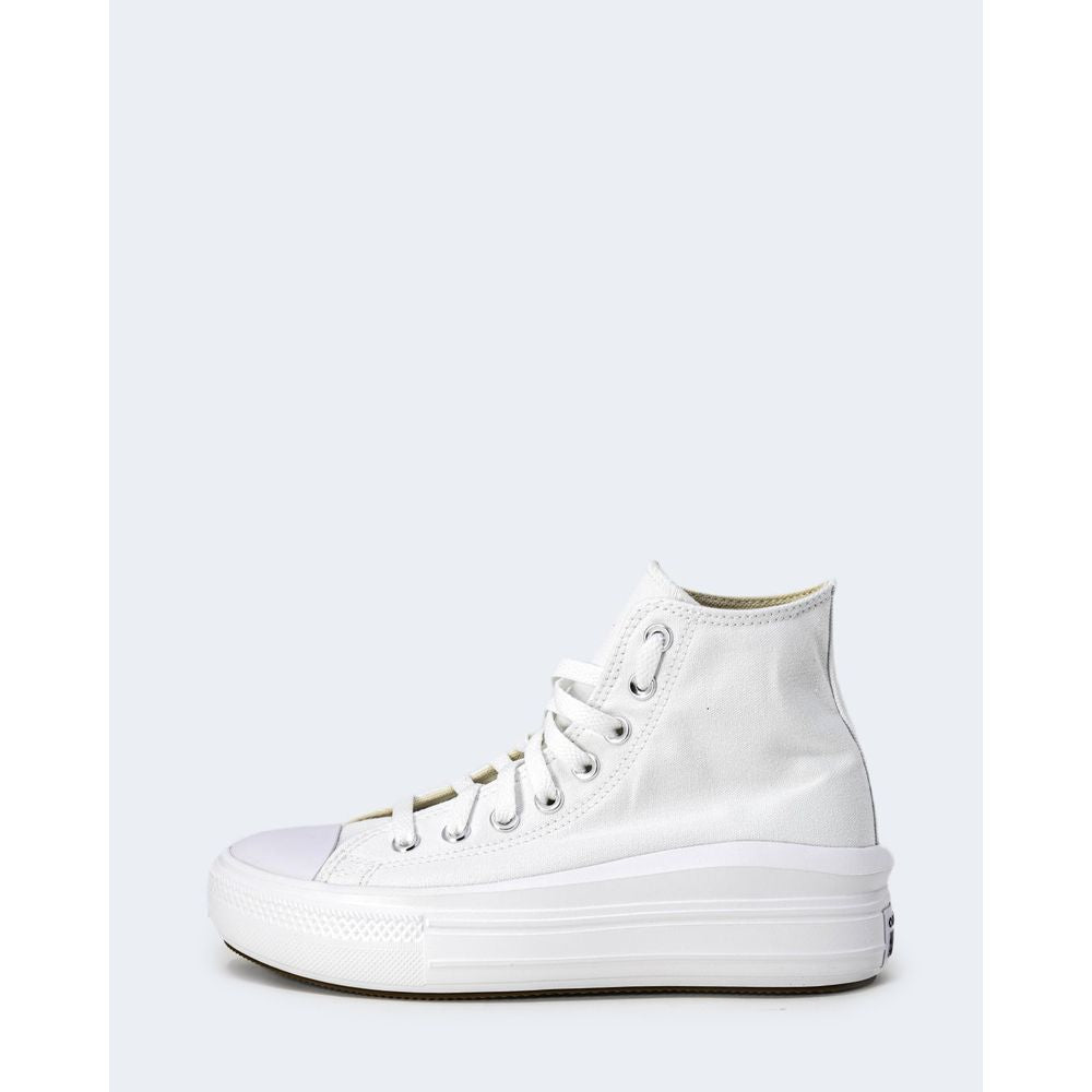Sneakers by Converse for women in cotton white features an sumptuous silhouette, showcasing the premium Women's High-Top Cotton Sneakers in a sumptuous high-top style that offers a sumptuous finish for refined style.