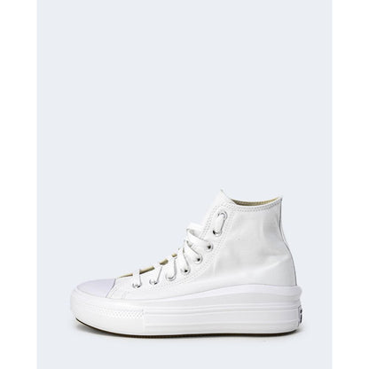 Sneakers by Converse for women in cotton white features an sumptuous silhouette, showcasing the premium Women's High-Top Cotton Sneakers in a sumptuous high-top style that offers a sumptuous finish for refined style.