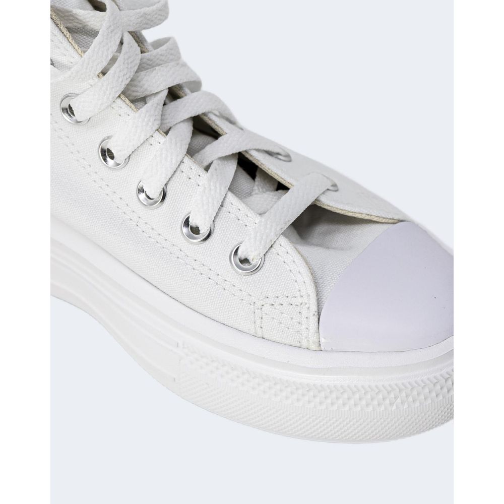 Sneakers by Converse for women in cotton white features an sumptuous silhouette, showcasing the premium Women's High-Top Cotton Sneakers in a sumptuous high-top style that offers a sumptuous finish for refined style.