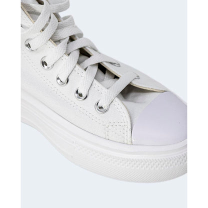 Sneakers by Converse for women in cotton white features an sumptuous silhouette, showcasing the premium Women's High-Top Cotton Sneakers in a sumptuous high-top style that offers a sumptuous finish for refined style.