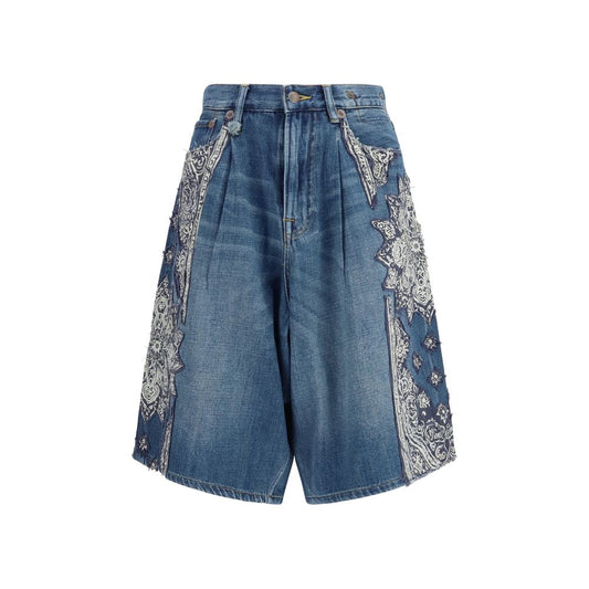 R13 Blue Denim Shorts