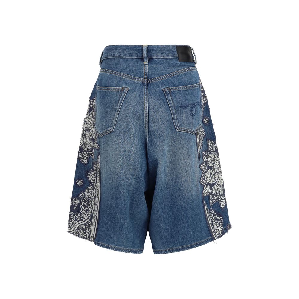 R13 Blue Denim Shorts
