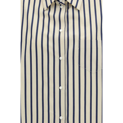 Sara Roka Blue Cotton Pattern Shirt