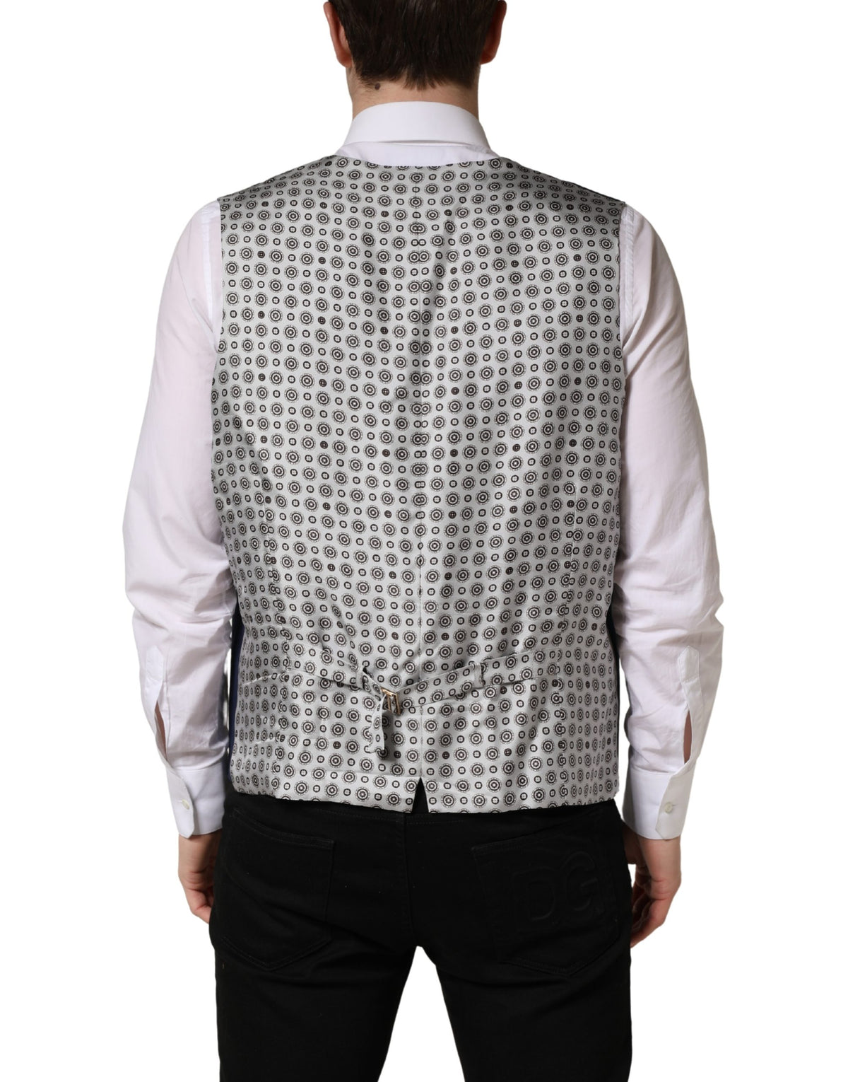 Dolce & Gabbana Men's Virgin Wool Viscose & Silk Vest - Navy