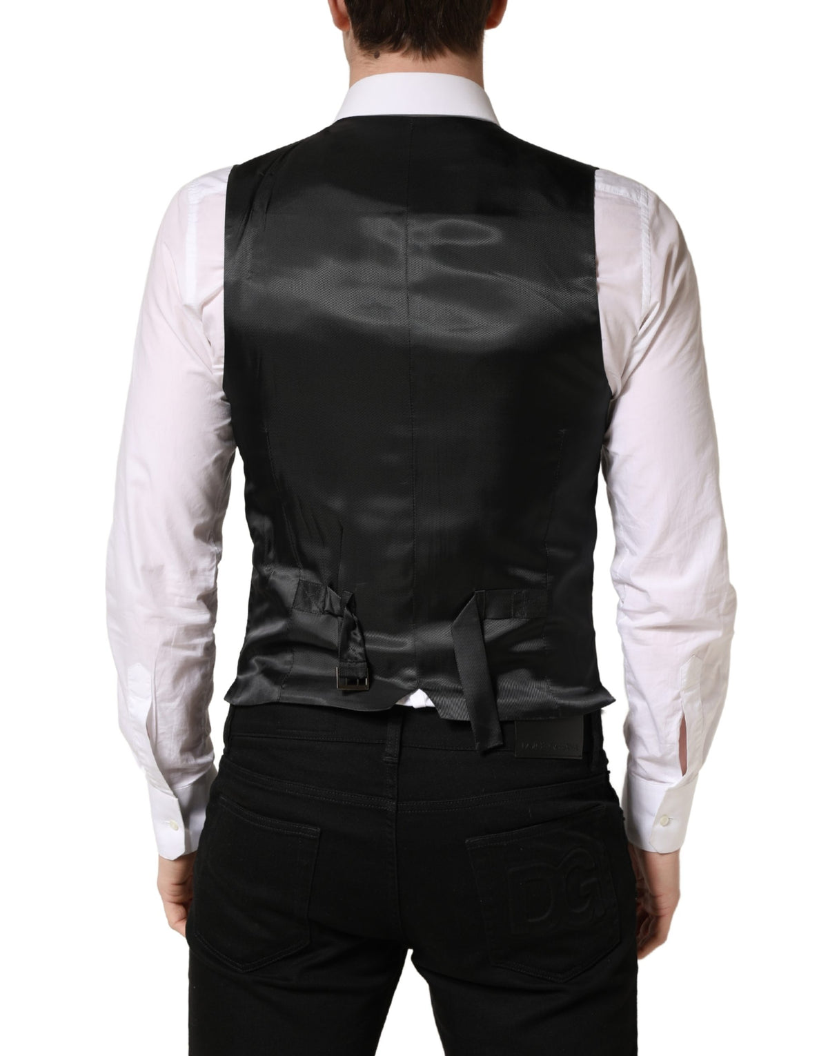 Dolce & Gabbana Men's Virgin Wool Silk Viscose & Cupro Vest - Dark Gray