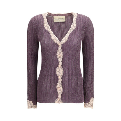 Valentino Purple Viscose Cardigan