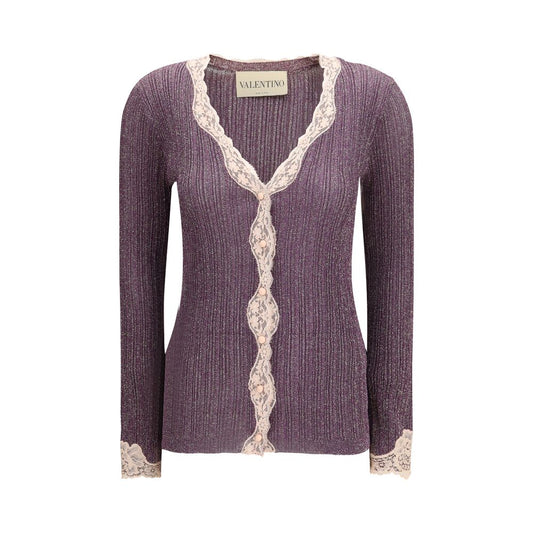 Valentino Purple Viscose Cardigan