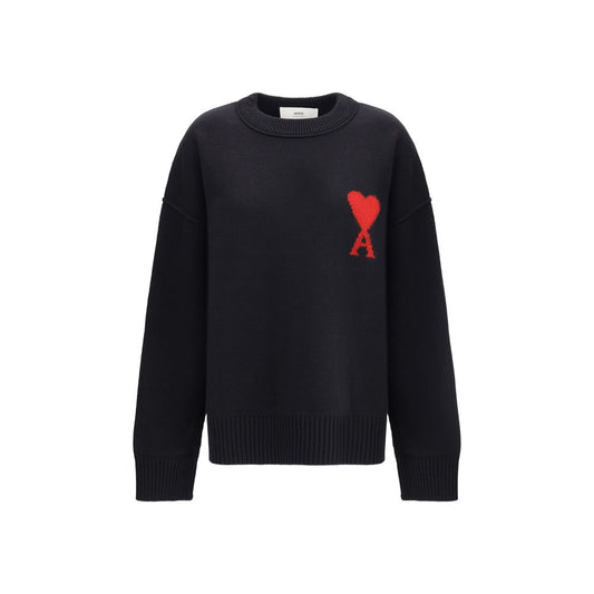 Ami Paris Black Fleece Wool Sweatshirt