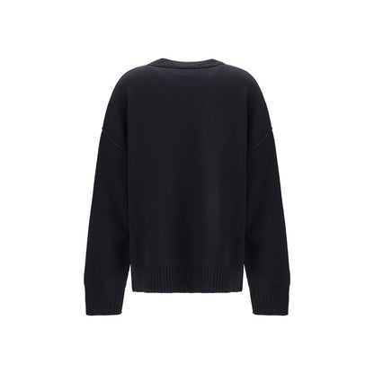 Ami Paris Black Fleece Wool Sweatshirt