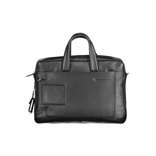 Piquadro Nero Leather Men Briefcase