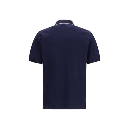 Brunello Cucinelli Blue Cotton Polo Shirt