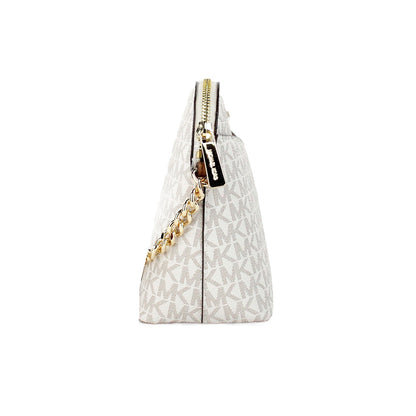 Michael Kors Women'S Back Slip Pocket Signature Canvas Crossbody Bag, Vanilla