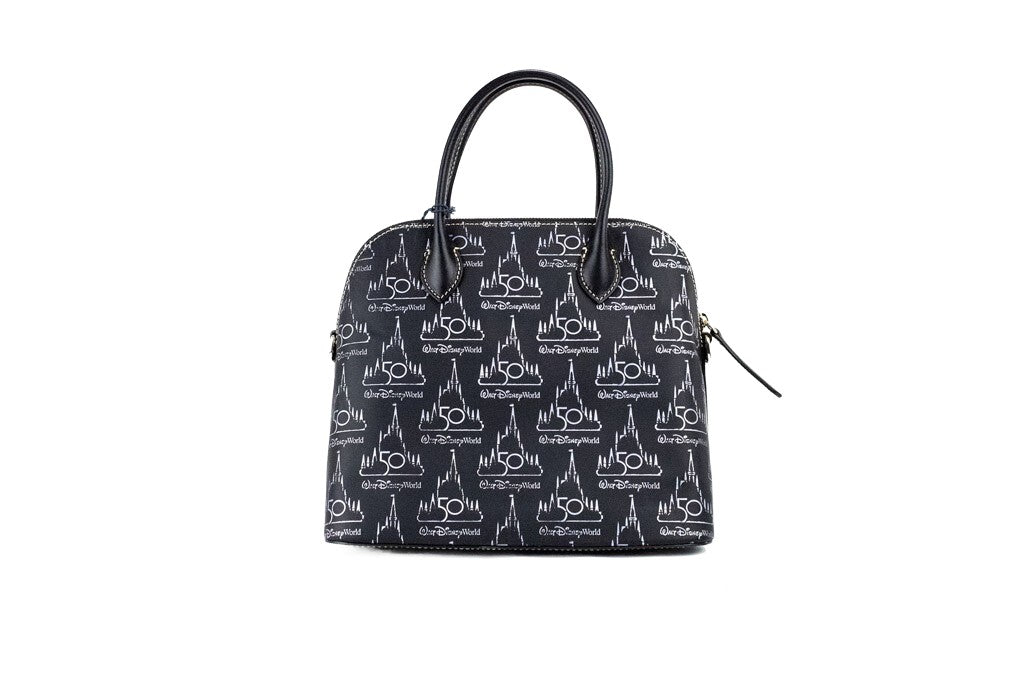 Dooney & Bourke Black Walt Disney World 50th Anniversary Leather Satchel Handbag