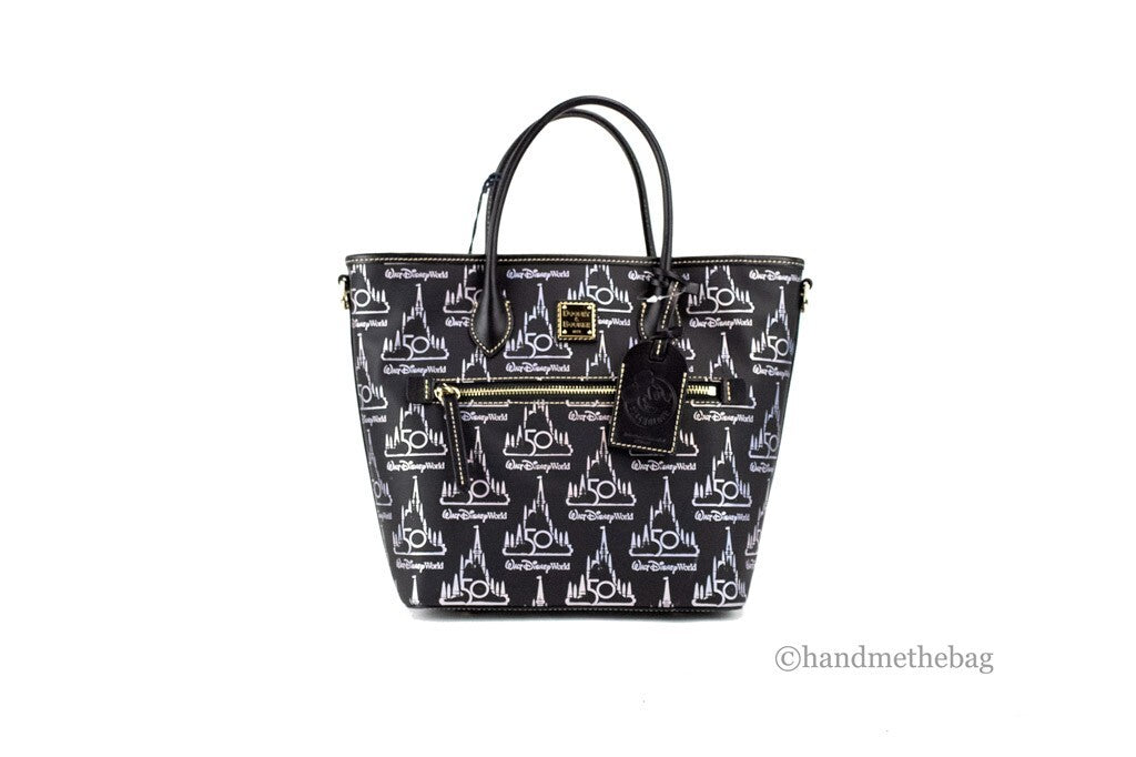 Dooney & Bourke Black Walt Disney World 50th Anniversary Leather Tote Bag