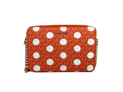 Michael Kors East West Leather Zip Chain Crossbody Bag