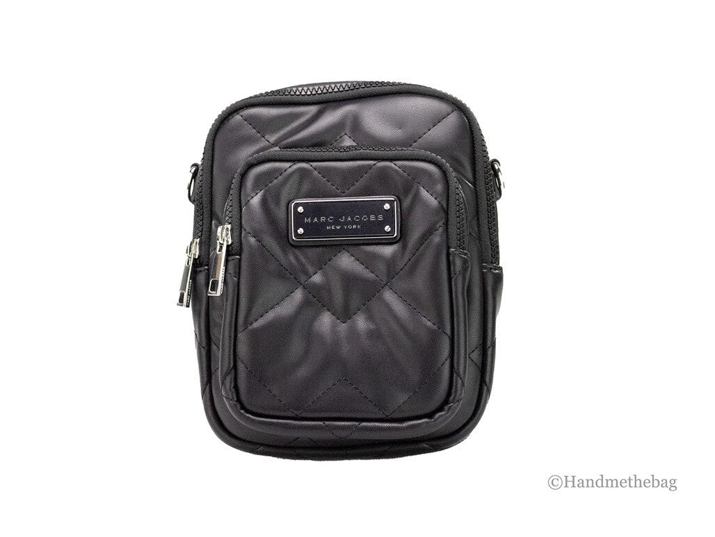 Marc Jacobs Pillow Small Black Quilted Smooth Leather Crossbody Handbag Purse