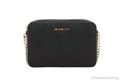 Michael Kors Women'S Top Zip Closure Saffiano Leather Crossbody Bag, Black