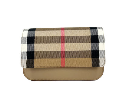 Burberry Small Leather Madison Crossbody Check Bag