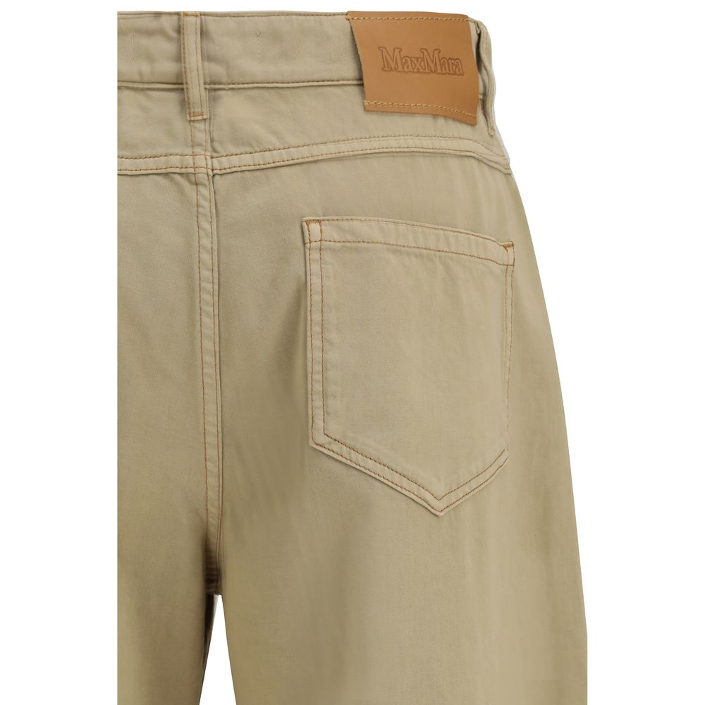 Max Mara Beige Cotton Casual Pants