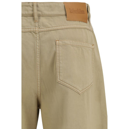 Max Mara Beige Cotton Casual Pants