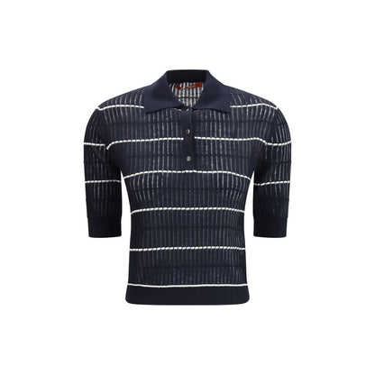 Max Mara Blue Silk Polo Shirt