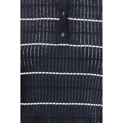 Max Mara Blue Silk Polo Shirt
