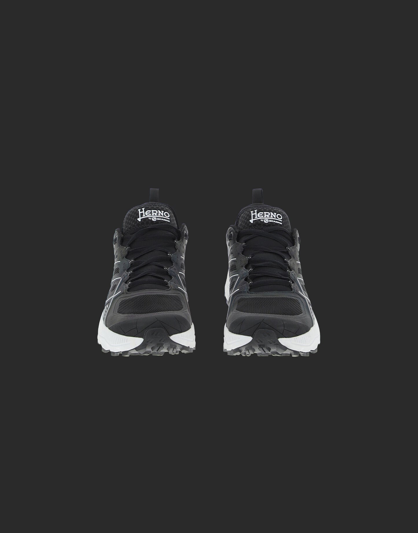 Herno Black Polyester Athletic Sneakers