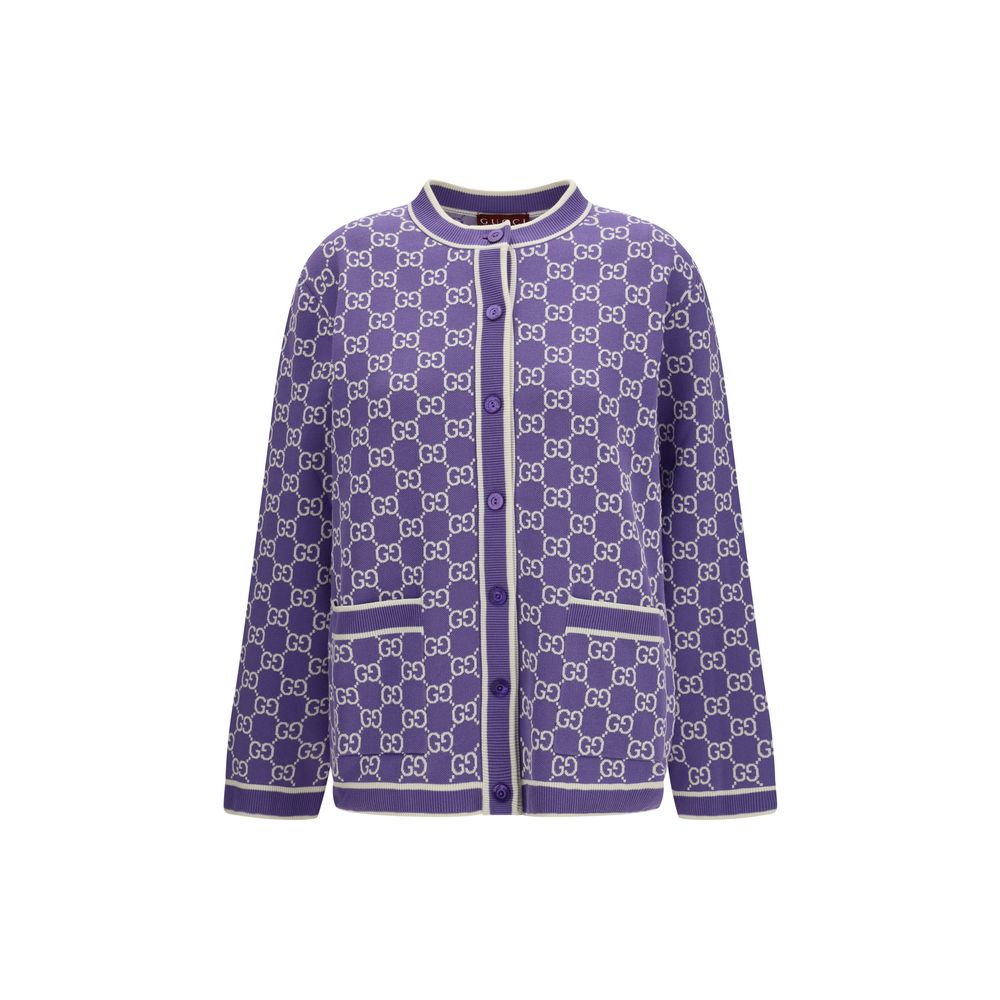 Gucci Purple Cotton Cardigan