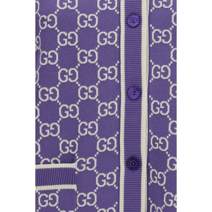 Gucci Purple Cotton Cardigan