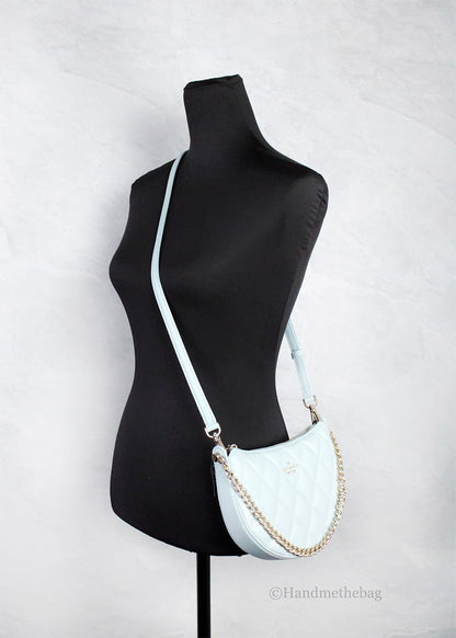 Kate Spade Carey Small Wild Sage Quilted Smooth Leather Zip Top Crossbody Bag