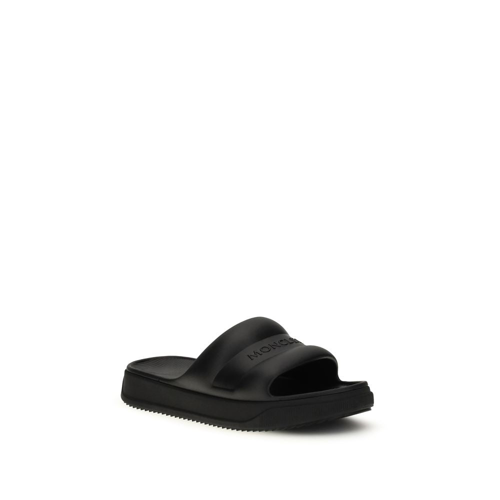 Moncler Black Rubber Sandals