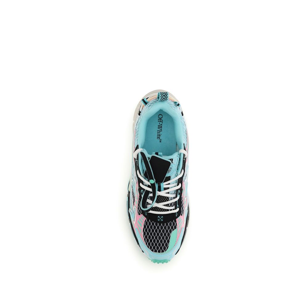 Off-White Multicolor Polyester Athletic Sneakers