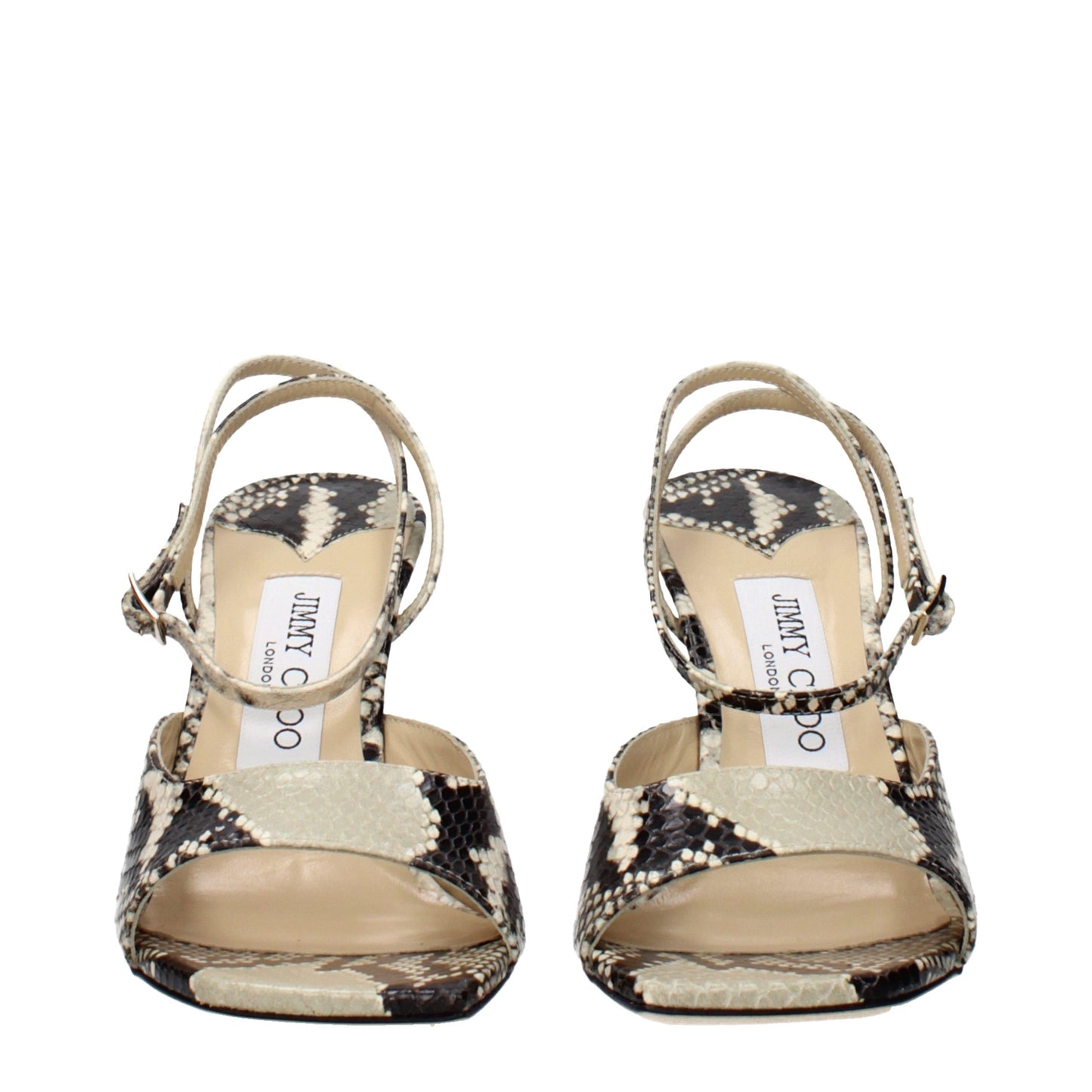 Jimmy Choo Multicolor Leather Stiletto Heel Sandals