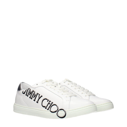 Jimmy Choo White Leather Sneakers