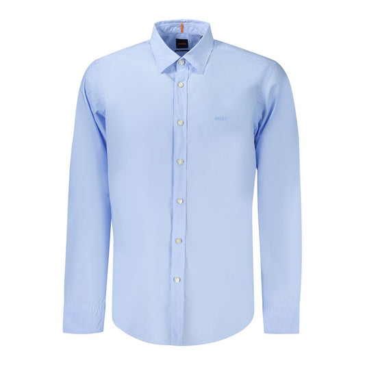 Dress Shirt by Hugo Boss for men in cotton azzurro, featuring a nuanced long-sleeve and nuanced for a sophisticated finish.