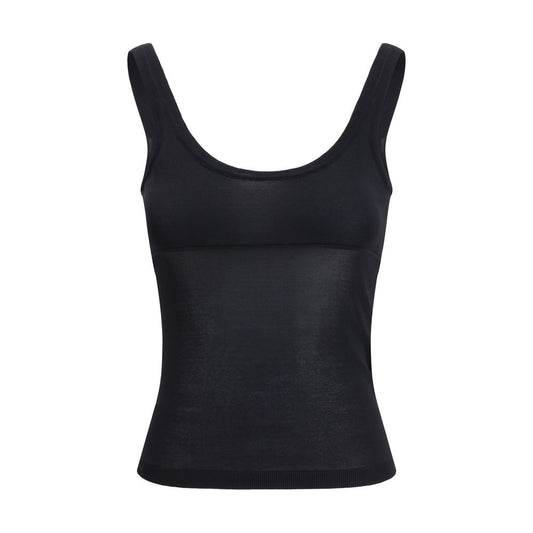 Shirt by Max Mara for women in polyester & viscose black features an architectural silhouette with a refined sleeveless and elegant wide-neck neckline for a architectural look.