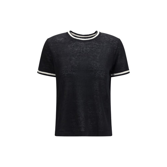 'S Max Mara Black Linen T-Shirt