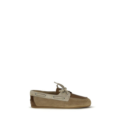 Miu Miu Women's Bos Taurus Calf Suede Leather Flat Boat Loafer Slip-On Shoes - Multicolor