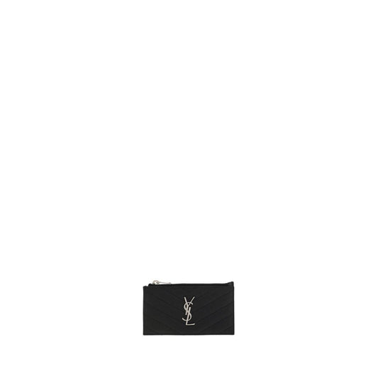 Cardholder Wallet by Saint Laurent for women in calfskin leather black features a streamlined silhouette, showcasing the streamlined Calfskin Leather Cardholder Wallet design with sophisticated card-organization for a premium look.