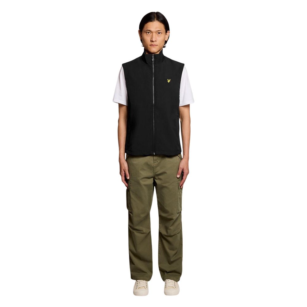 Lyle & Scott Black Polyester Sleveless Jacket