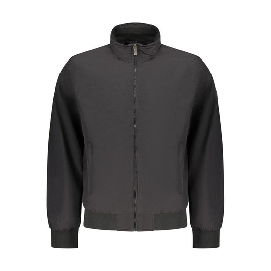 Hooded Bomber Jacket by U.S. Grand Polo for men in cotton polyester black & white features an contemporary silhouette, showcasing a sophisticated hooded neckline and contemporary pockets & hooded for a truly refined look.