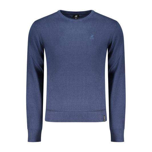 Sweatshirt by U.S. Grand Polo for men in cotton blue & signature features an magnificent silhouette, showcasing a sophisticated crew neckline and detail for a truly magnificent finish.
