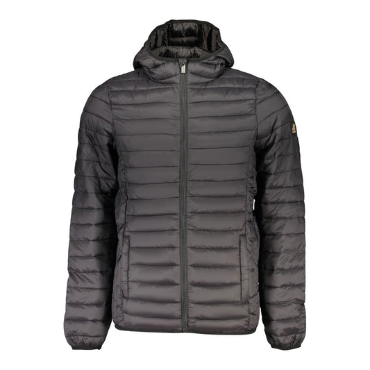 Hooded Windbreaker Jacket by U.S. Grand Polo for men in polyamide & polyester black showcases a modern silhouette, integrating lightweight, pockets, hooded & windproof and a modern hooded neckline for a sophisticated finish.