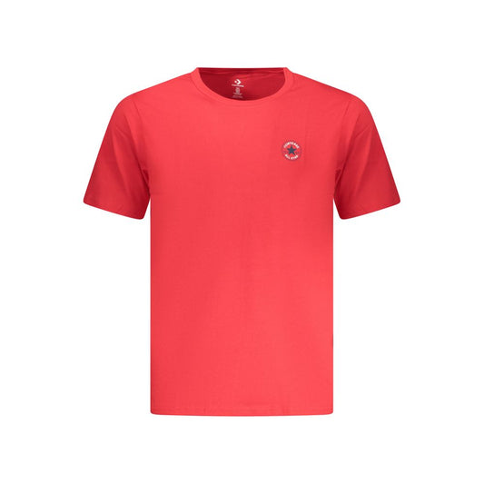 T-Shirt by Converse for men in cotton red & print features an on trend silhouette, perfectly showcasing a on trend and crew neckline for an elevated aesthetic.