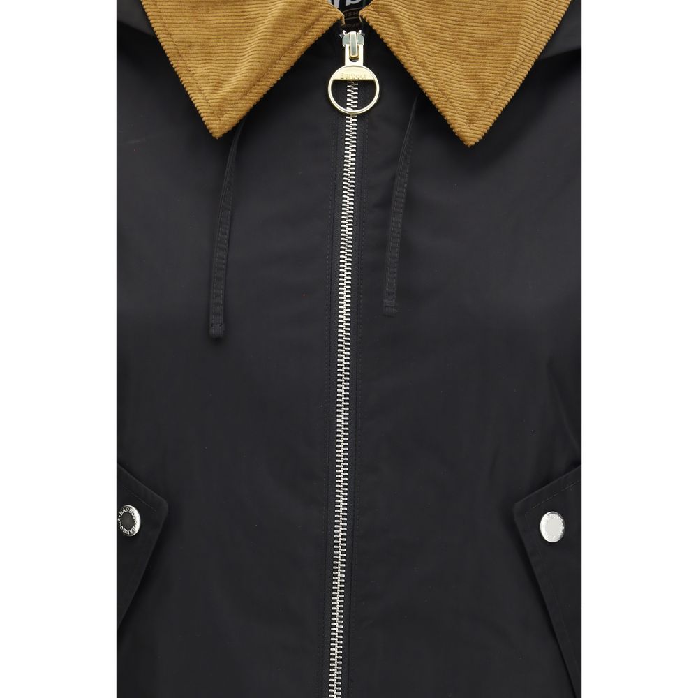 Barbour Black Cotton Rain Coat