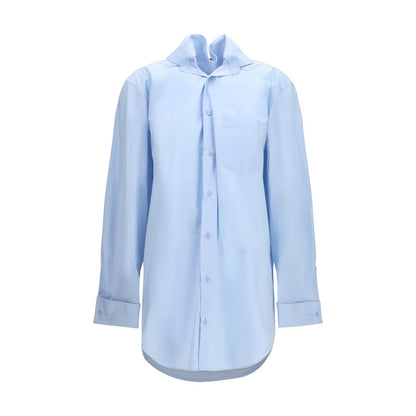 ALAINPAUL Blue Cotton Dress Shirt
