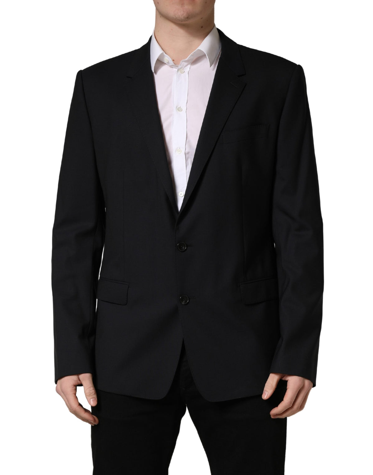 Dolce & Gabbana 501 Men's Single Breasted Virgin Wool Viscose & Cupro Blazer - Dark Blue Navy