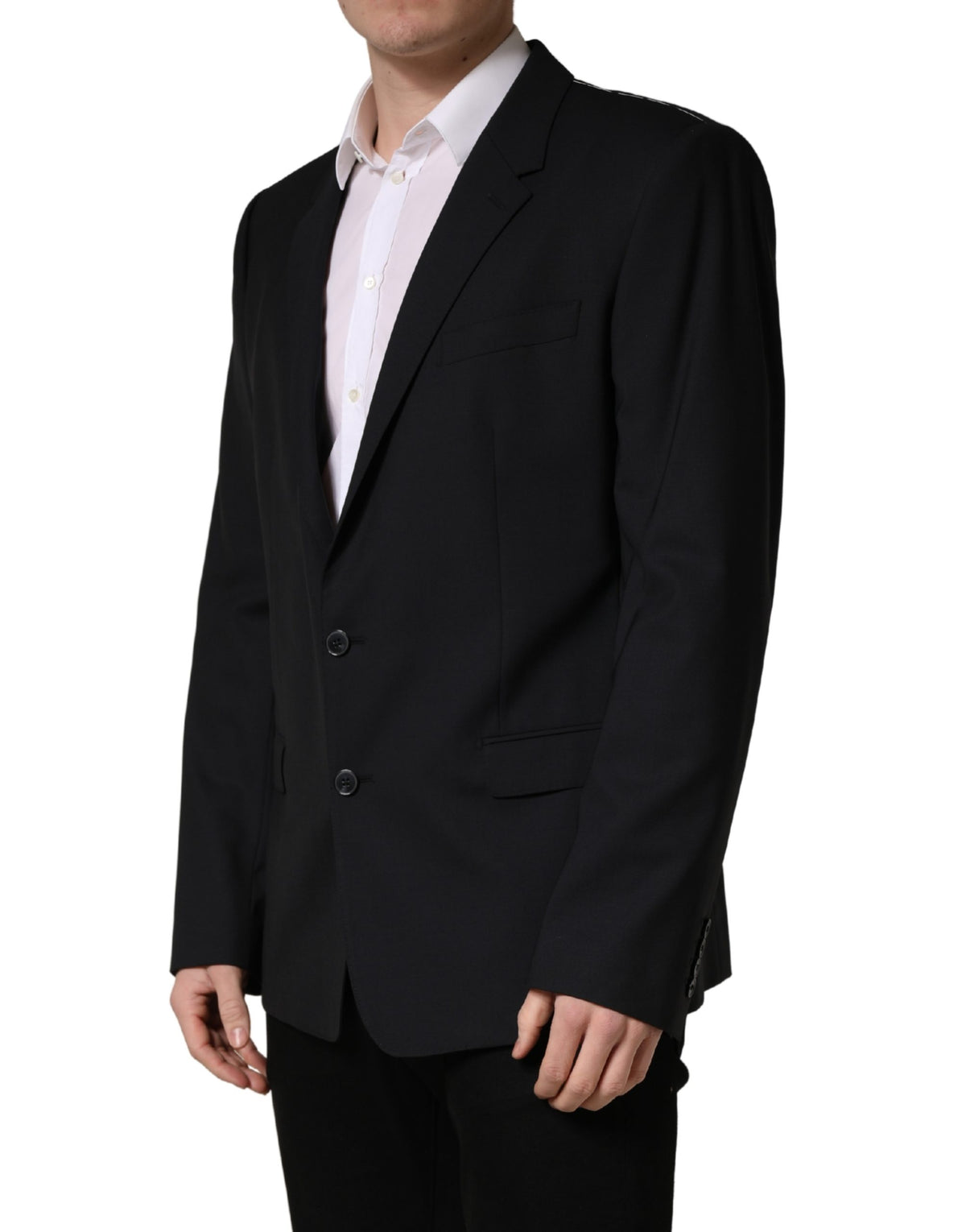 Dolce & Gabbana 501 Men's Single Breasted Virgin Wool Viscose & Cupro Blazer - Dark Blue Navy