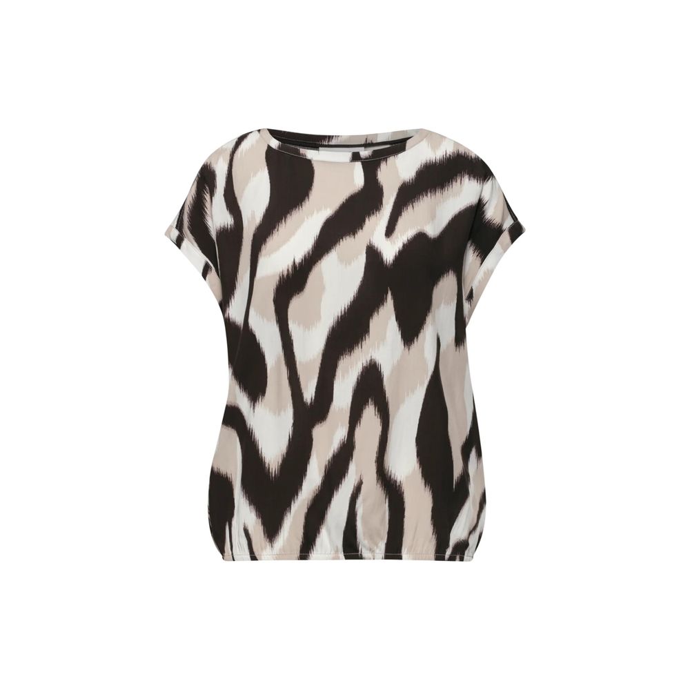 Shirt by Street One for women in viscose brown, featuring a nuanced and nuanced round neckline for a sophisticated finish.